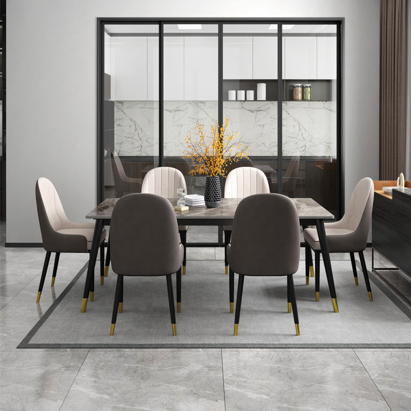 Glam Style 1/5/7 Pieces Dining Set with Stone Table Dining Furniture for Living Room