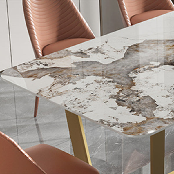 Nordic 1/4/5/6/7 Pieces Dining Set Sintered Stone Dining Table with Leather Chairs