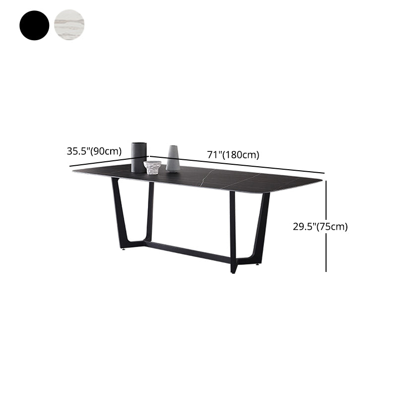 Nordic 1/4/5/6/7 Pieces Dining Set Sintered Stone Dining Table with Leather Chairs