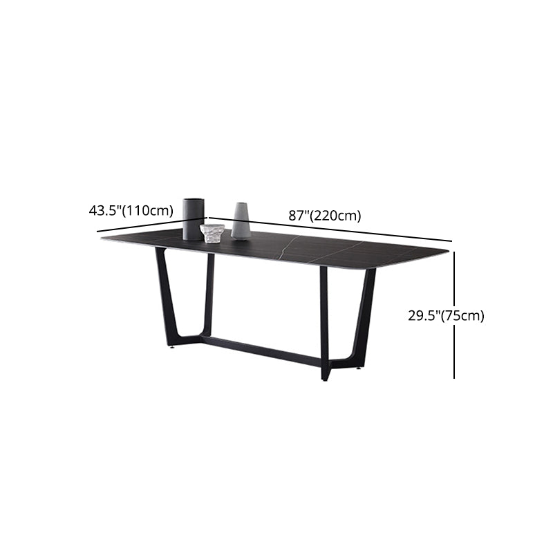 Nordic 1/4/5/6/7 Pieces Dining Set Sintered Stone Dining Table with Leather Chairs