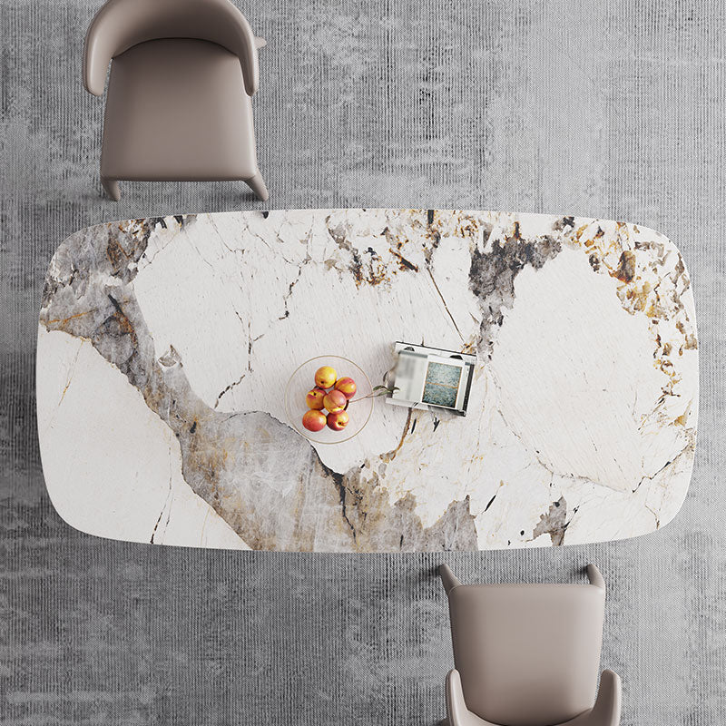 Designer Style 1/3/4/7 Pieces Dining Set Sintered Stone Dining Table with Leather Chairs