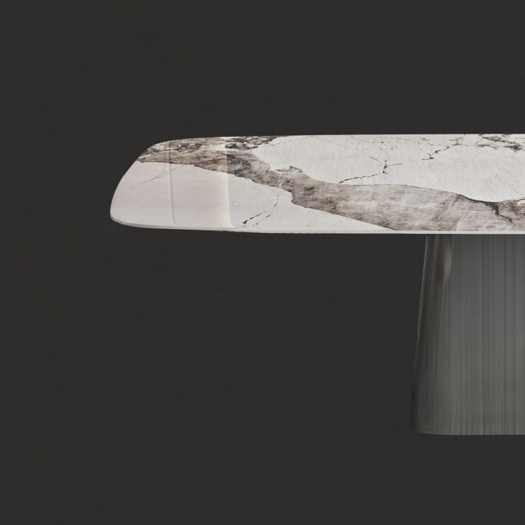 Designer Style 1/3/4/7 Pieces Dining Set Sintered Stone Dining Table with Leather Chairs