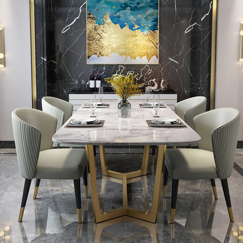 Scandinavian 1/4/5/7 Pcs Dining Chairs Set Sintered Stone Dining Table Set