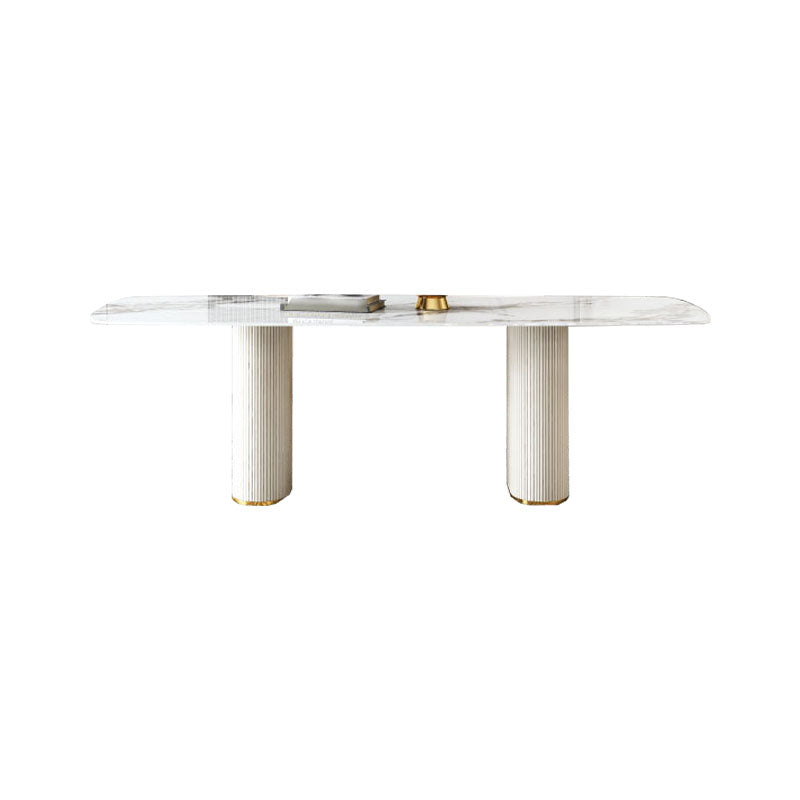 1/4/5/7/8 Pcs Dining Chairs Set Rectangle Dining Room Table Set with Double Pedestal