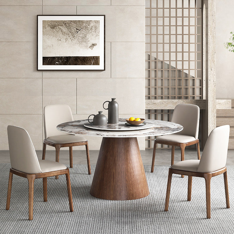 Modern 1/4/5/7 Pieces Dining Sintered Stone Dining Table Set for Kitchen with Wood Legs