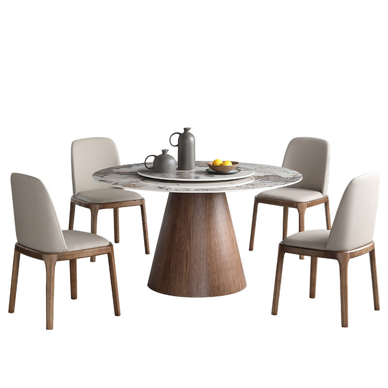 Modern 1/4/5/7 Pieces Dining Sintered Stone Dining Table Set for Kitchen with Wood Legs