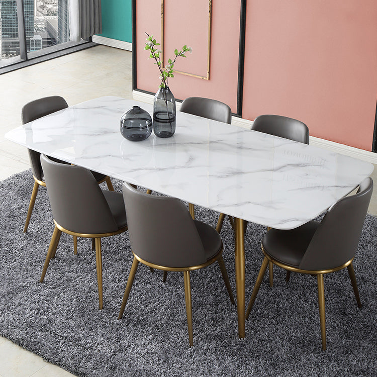 Modern 1/4/5/7 Pieces Furniture Sintered Stone Dining Set for Kitchen with Metal Legs