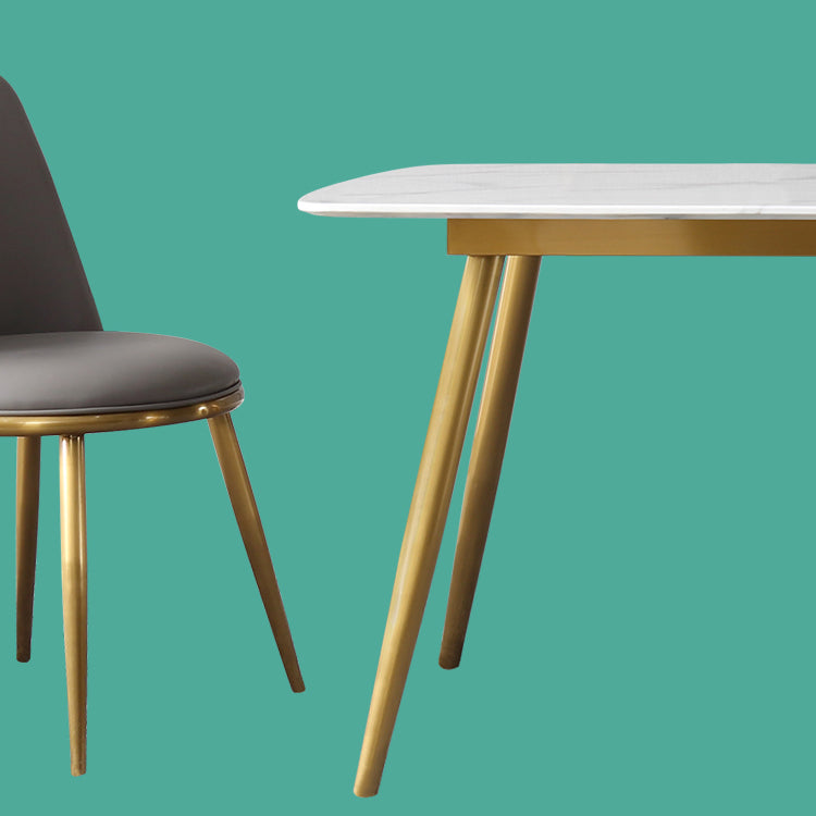 Modern 1/4/5/7 Pieces Furniture Sintered Stone Dining Set for Kitchen with Metal Legs