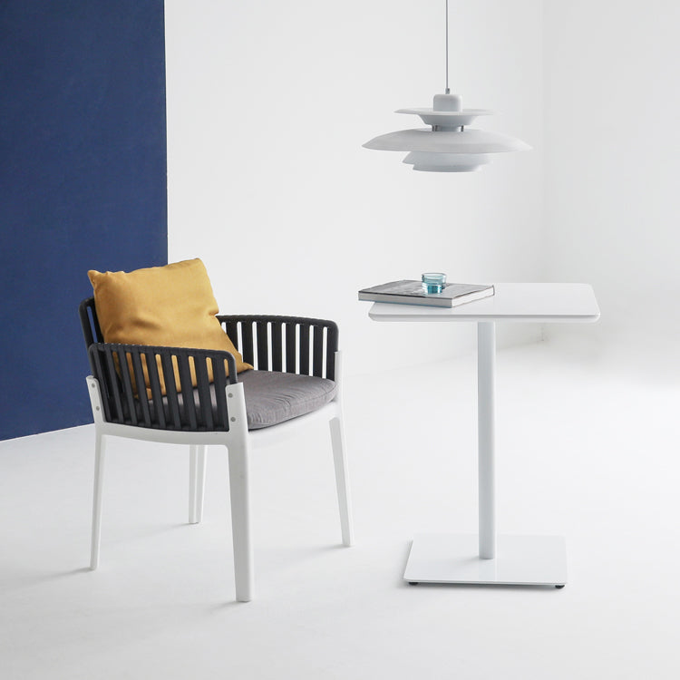 Square Pedestal Dinner Table Industrial Style MDF Dining Table for Indoor