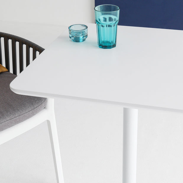 Square Pedestal Dinner Table Industrial Style MDF Dining Table for Indoor