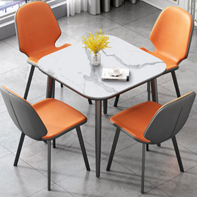 Mesa de comedor industrial de metal mesa de piedra sinterizada con 4 patas