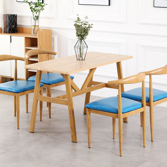 Mesa de madera de cocina industrial para restaurante mesa de comedor con base de madera