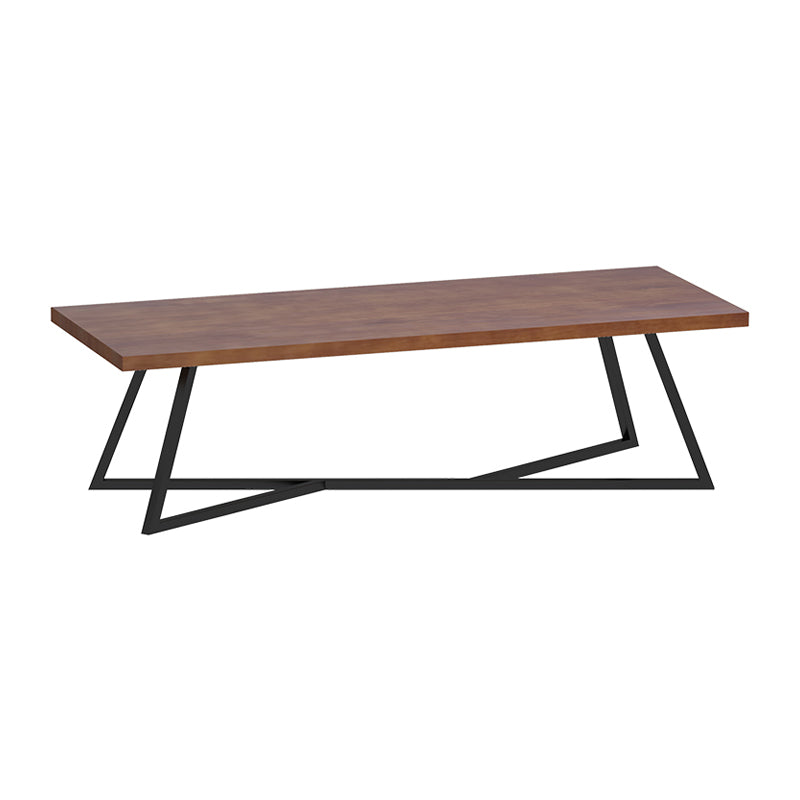 Metal Industrial Rectangle Dining Table Pine Wood Top Table for Kitchen