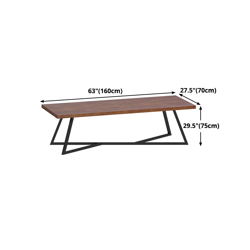 Metal Industrial Rectangle Dining Table Pine Wood Top Table for Kitchen