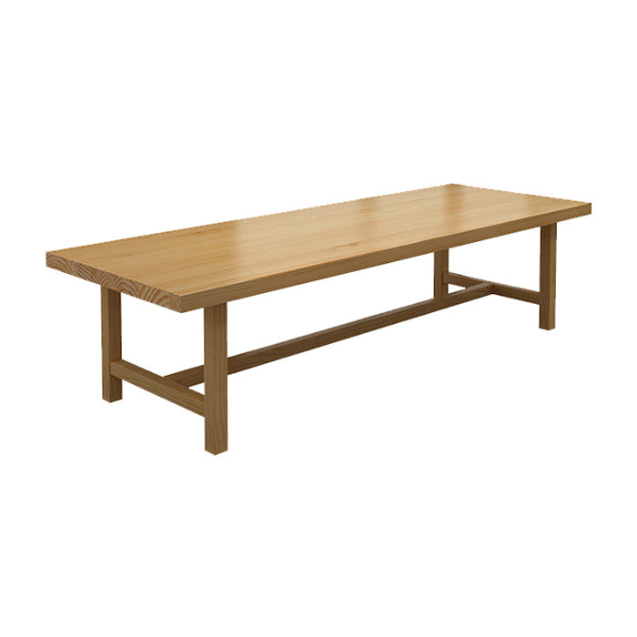 Mesa de comedor industrial de madera maciza mesa de madera con base de caballete