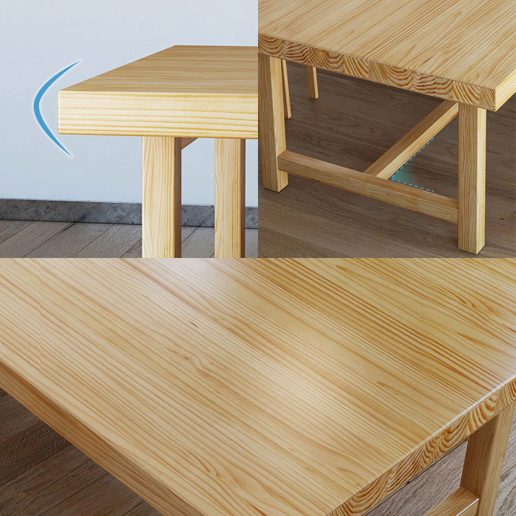 Mesa de comedor industrial de madera maciza mesa de madera con base de caballete