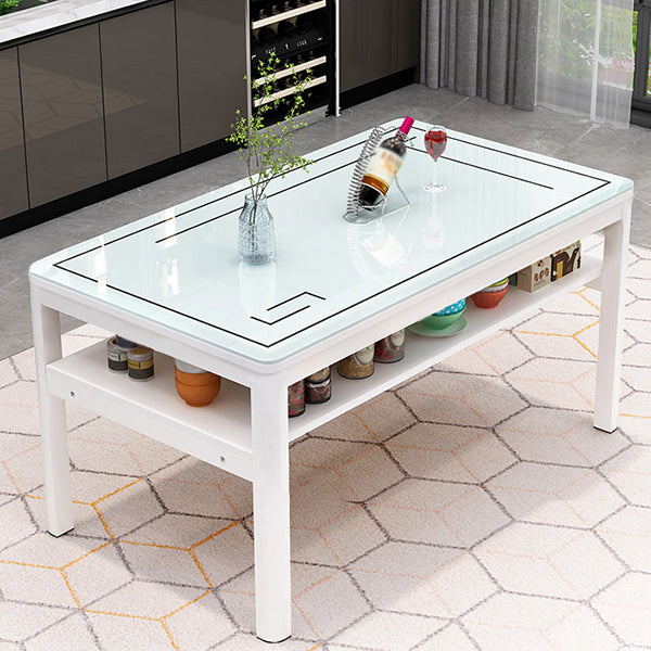 Glas modernes Rechteck Esstisch Glasplatte für Esszimmer und Küche