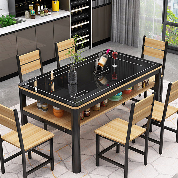 Glas modernes Rechteck Esstisch Glasplatte für Esszimmer und Küche