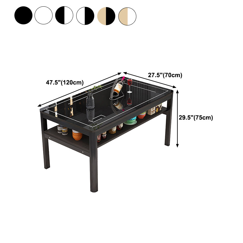 Glas modernes Rechteck Esstisch Glasplatte für Esszimmer und Küche