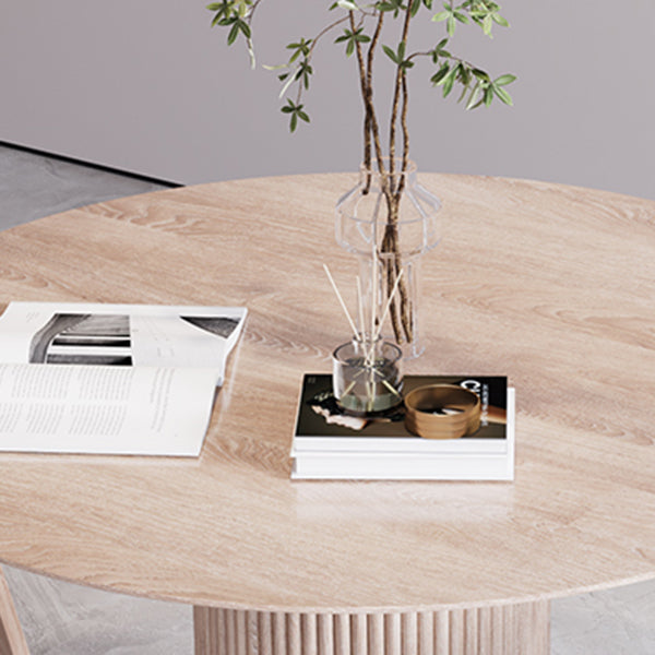 Solide houten ronde tafel voor restaurant moderne houten tafel met voetstukbasis