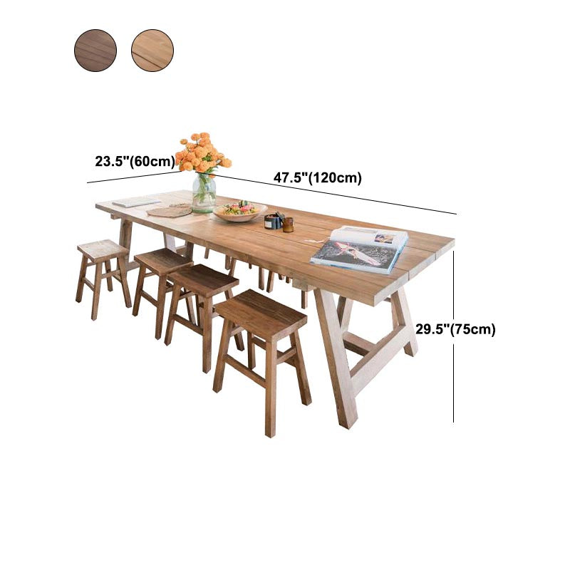 Mesa de comedor de madera sólida Mesa de comedor de madera rectangular de pino con base de trineo