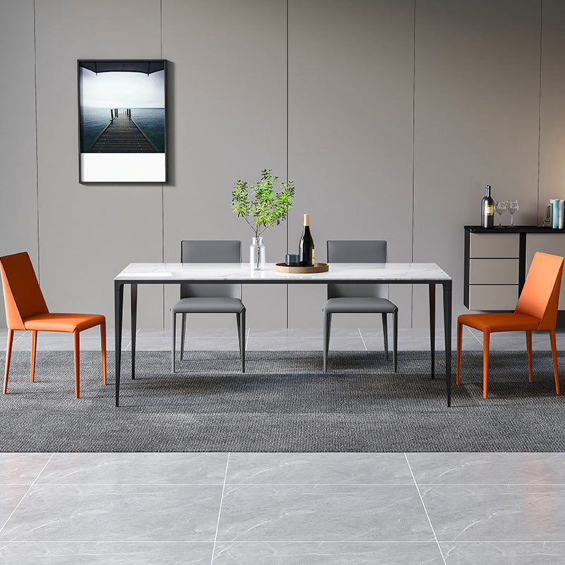 Eettafel met stenen blad Eigentijdse eettafel met 4 poten in zwart