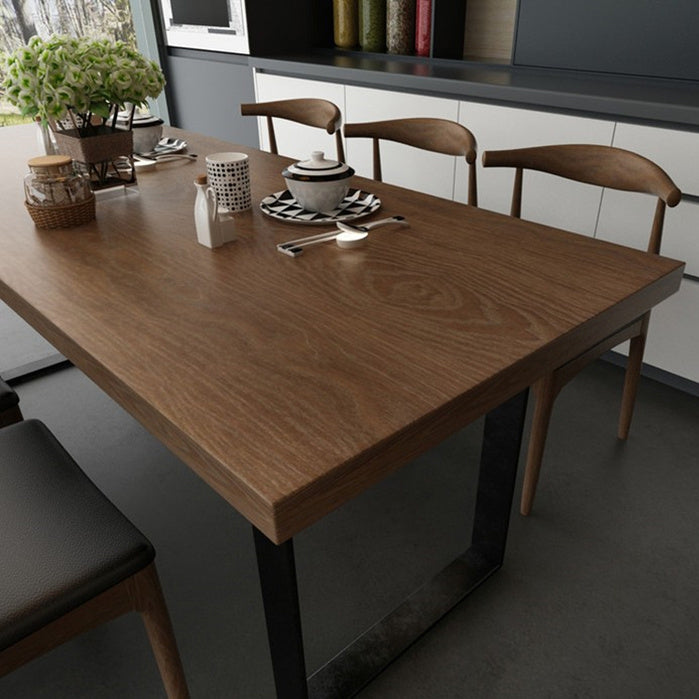 Mesa de comedor de madera contemporánea Mesa de comedor rectangular con base de trineo