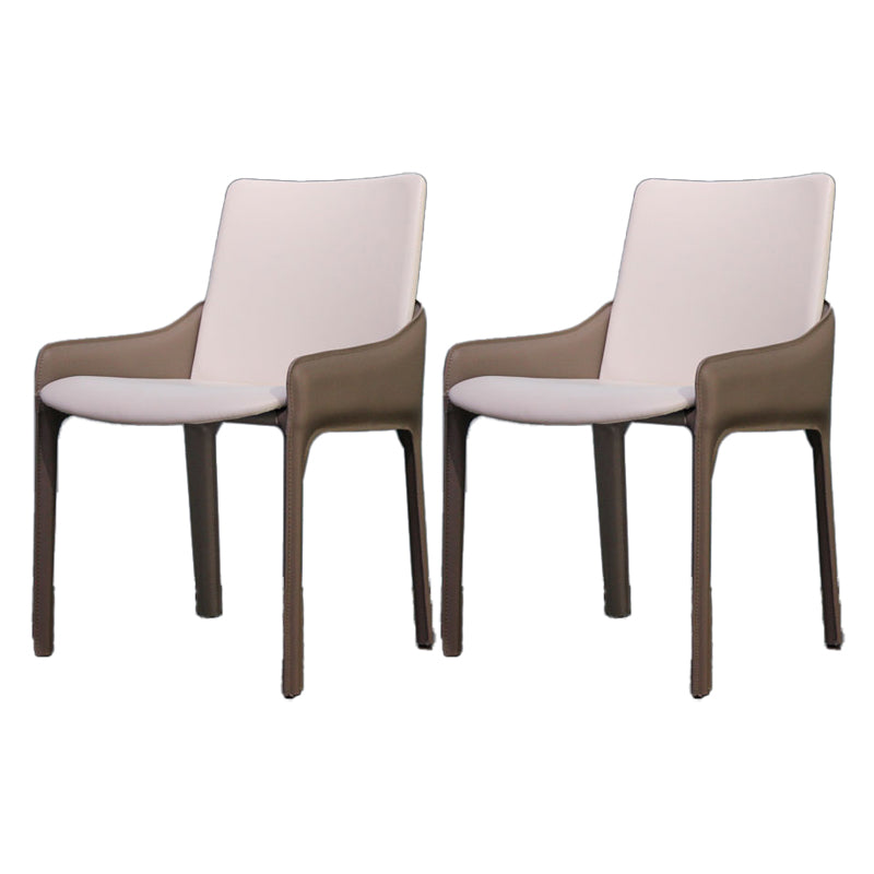 Silla de comedor de metal moderno, silla de comedor con brazo de cuero para uso doméstico