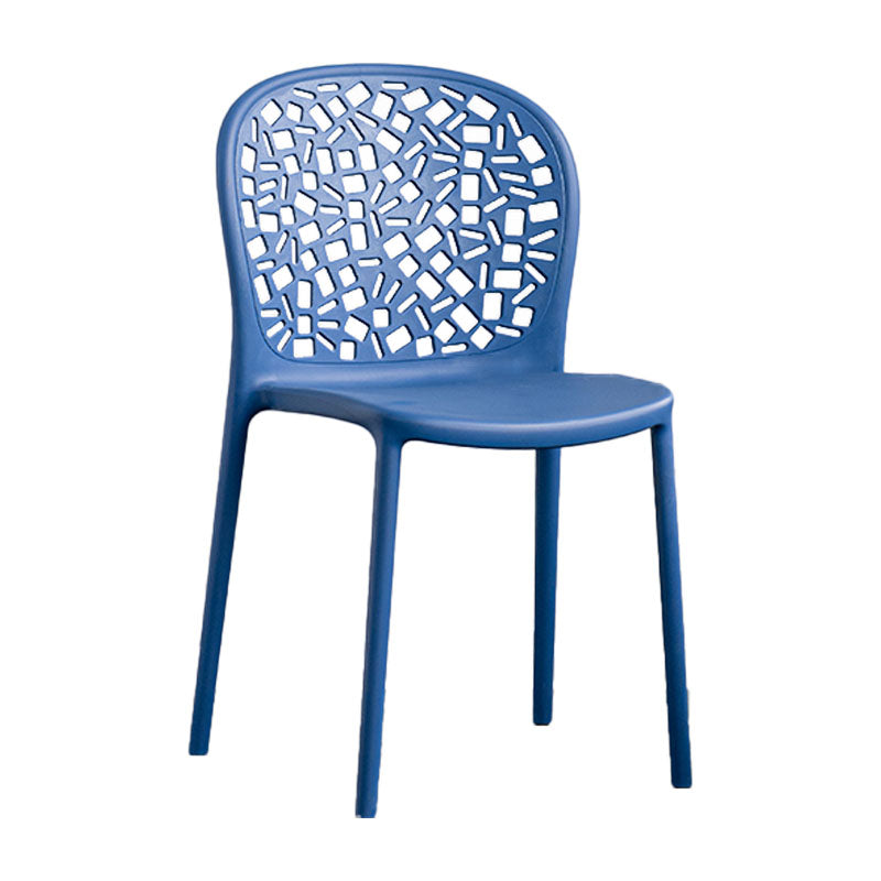 Scandinavische open achterkant Dining Side stoel Plastic Dining Armless Stoel