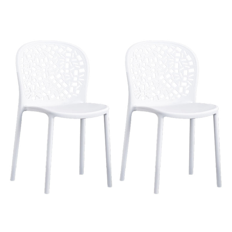 Scandinavische open achterkant Dining Side stoel Plastic Dining Armless Stoel