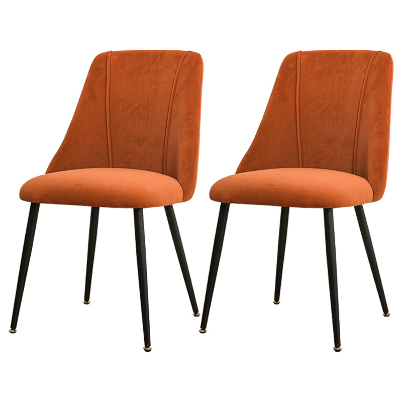 Silla de comedor moderna de terciopelo para el hogar Parsons con acabado mate