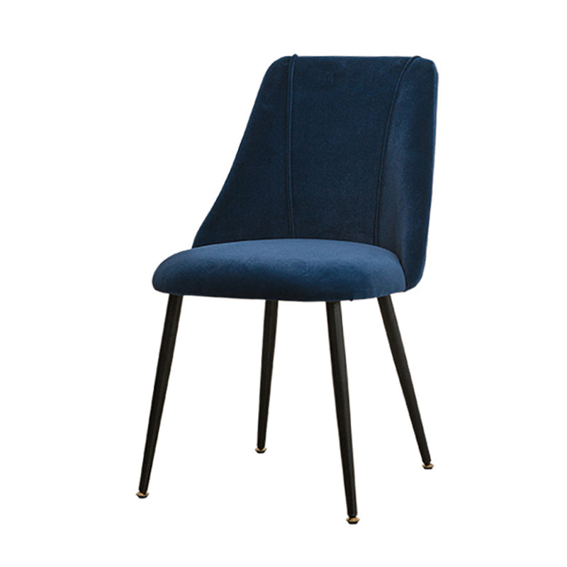 Silla de comedor moderna de terciopelo para el hogar Parsons con acabado mate