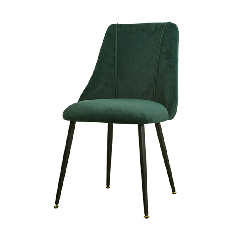 Silla de comedor moderna de terciopelo para el hogar Parsons con acabado mate