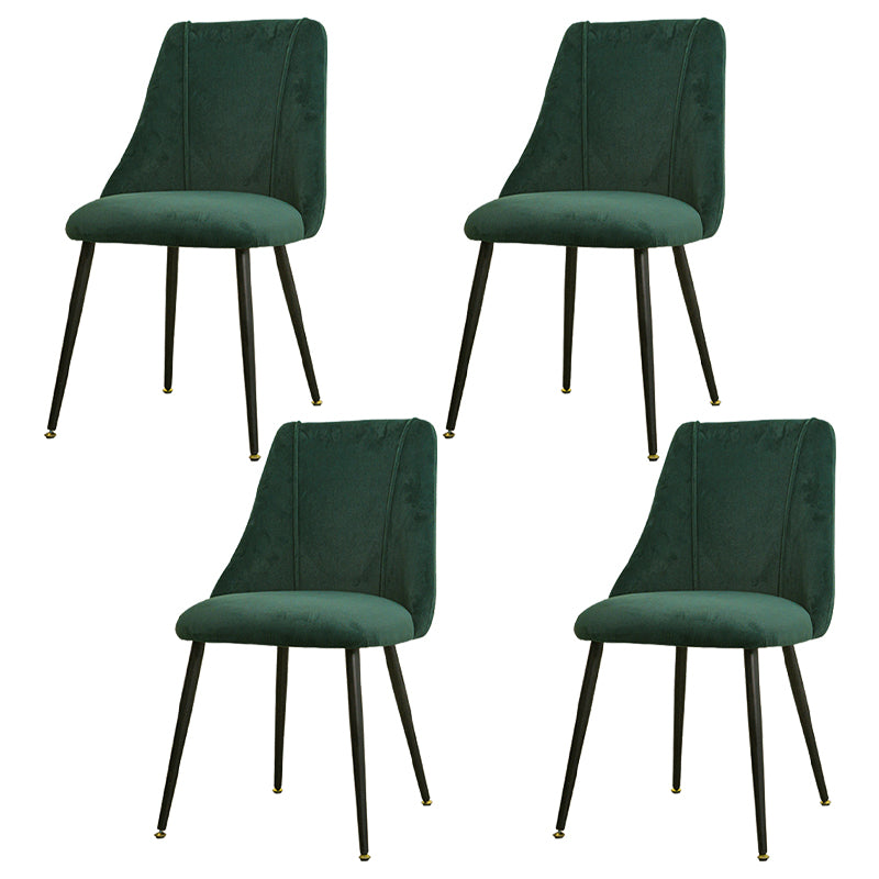 Silla de comedor moderna de terciopelo para el hogar Parsons con acabado mate