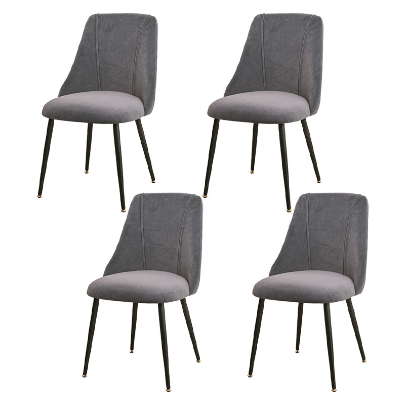 Silla de comedor moderna de terciopelo para el hogar Parsons con acabado mate