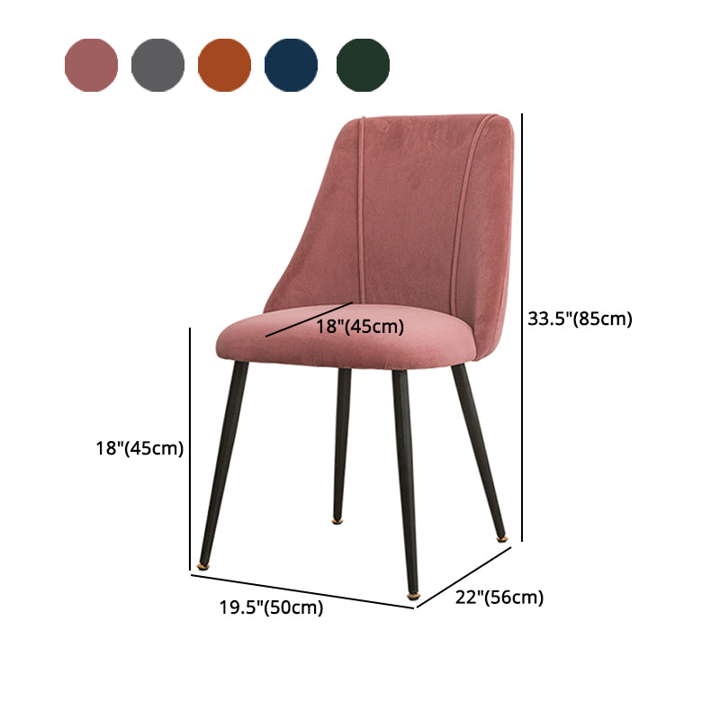 Silla de comedor moderna de terciopelo para el hogar Parsons con acabado mate