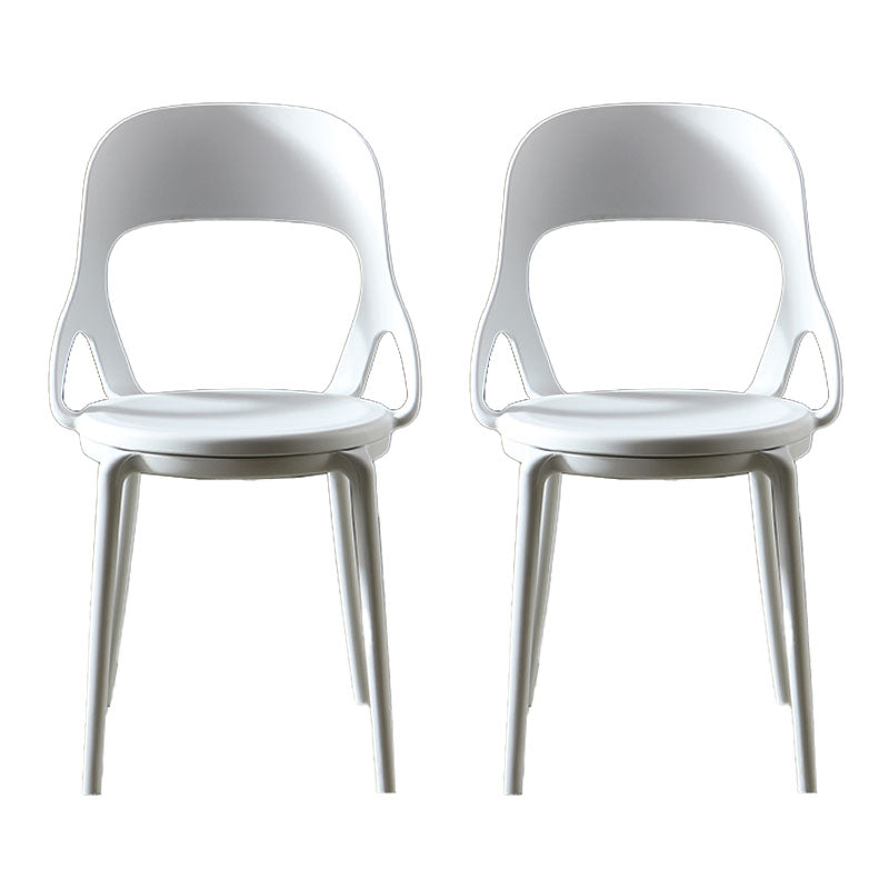Sillas de comedor sin brazos con respaldo abierto escandinavo, silla lateral de plástico