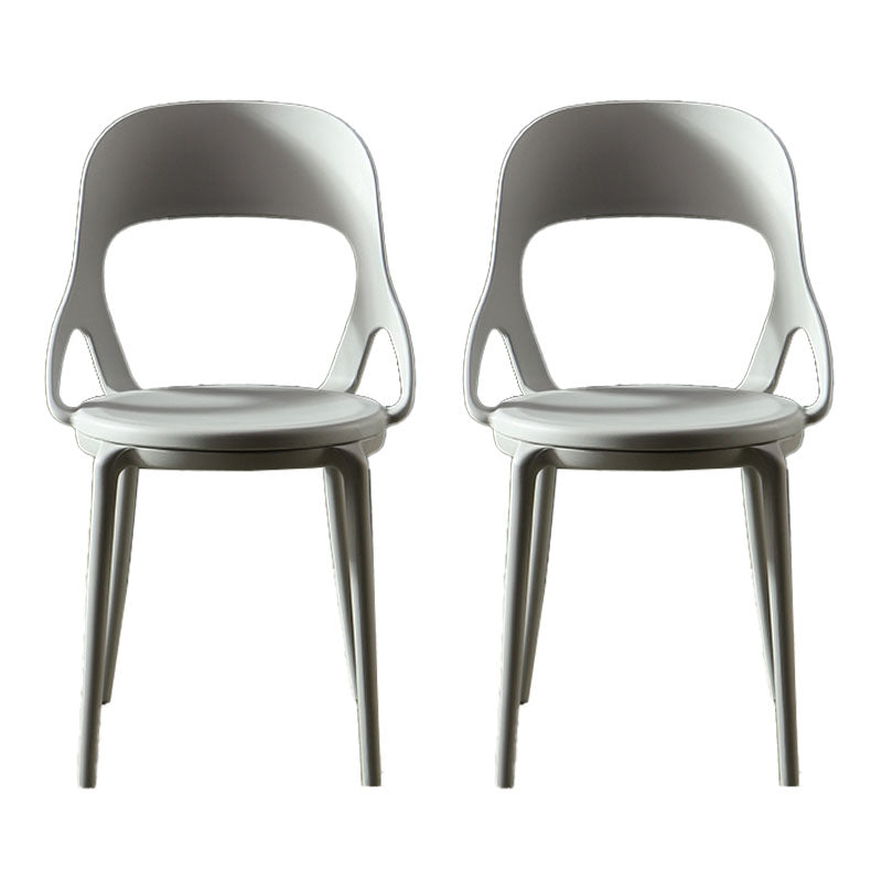 Sillas de comedor sin brazos con respaldo abierto escandinavo, silla lateral de plástico