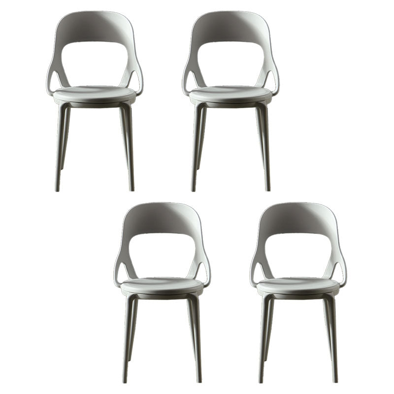 Sillas de comedor sin brazos con respaldo abierto escandinavo, silla lateral de plástico