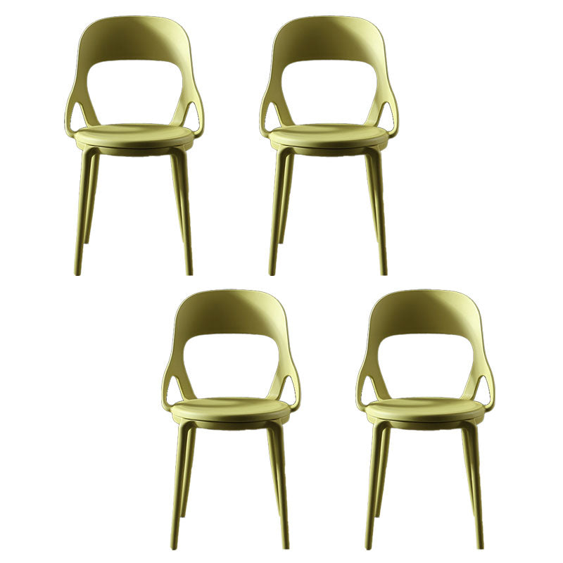 Sillas de comedor sin brazos con respaldo abierto escandinavo, silla lateral de plástico