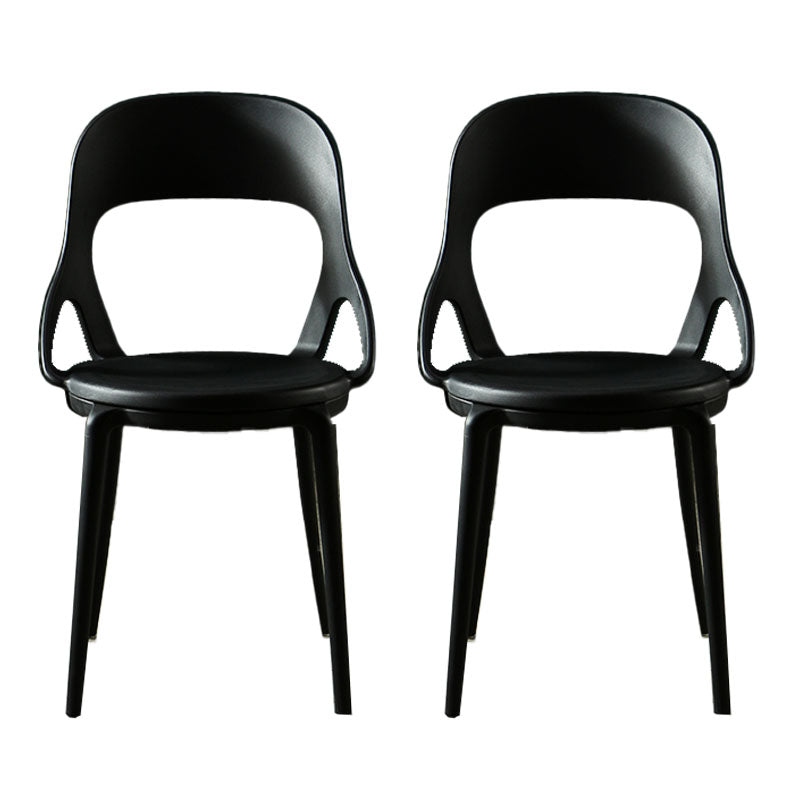Sillas de comedor sin brazos con respaldo abierto escandinavo, silla lateral de plástico