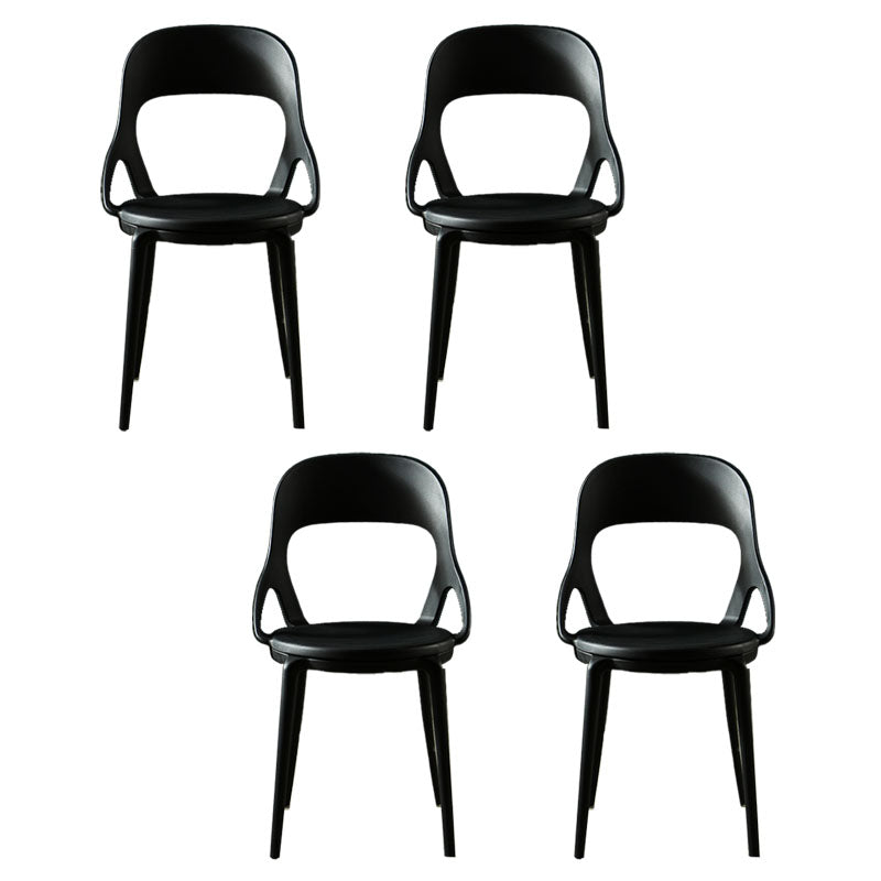 Sillas de comedor sin brazos con respaldo abierto escandinavo, silla lateral de plástico