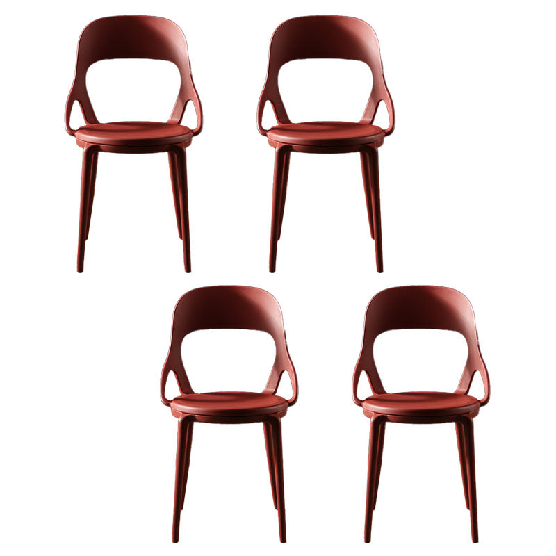 Sillas de comedor sin brazos con respaldo abierto escandinavo, silla lateral de plástico