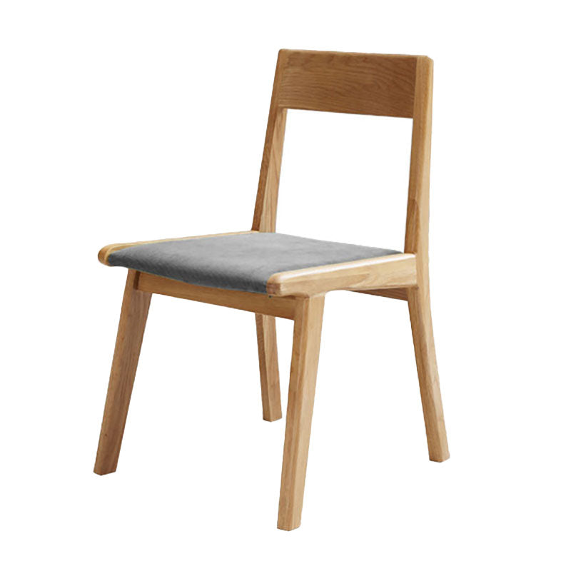 Silla con respaldo abierto de estilo contemporáneo, silla sin brazos con patas de madera para cocina