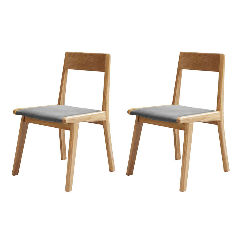 Silla con respaldo abierto de estilo contemporáneo, silla sin brazos con patas de madera para cocina