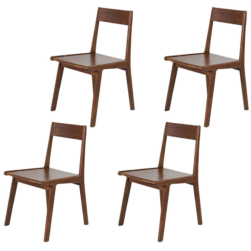 Silla con respaldo abierto de estilo contemporáneo, silla sin brazos con patas de madera para cocina