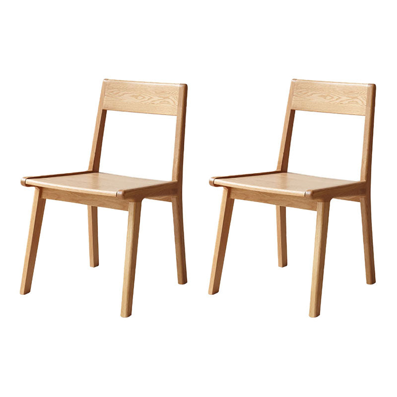 Silla con respaldo abierto de estilo contemporáneo, silla sin brazos con patas de madera para cocina