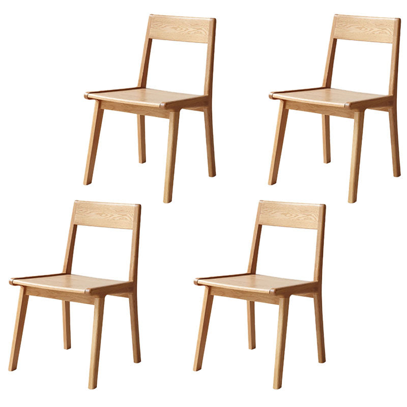 Silla con respaldo abierto de estilo contemporáneo, silla sin brazos con patas de madera para cocina