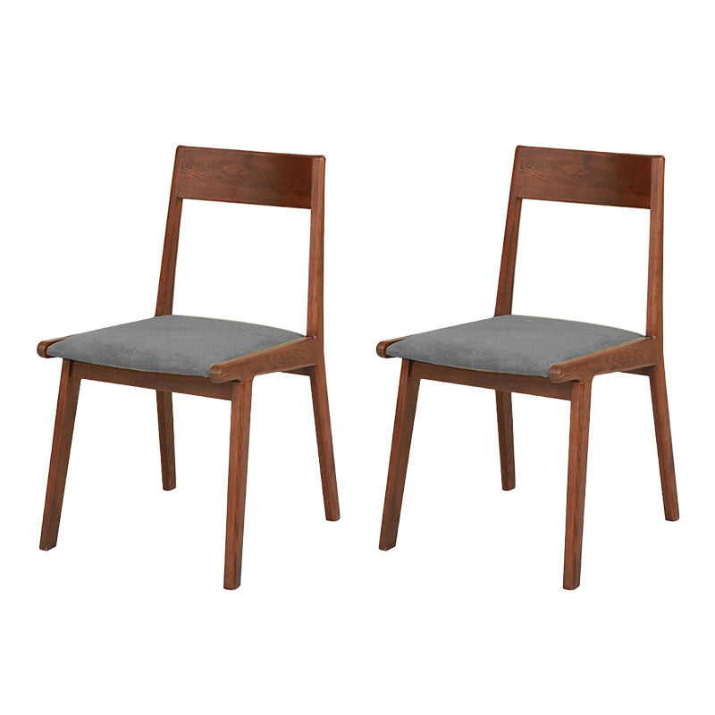 Silla con respaldo abierto de estilo contemporáneo, silla sin brazos con patas de madera para cocina