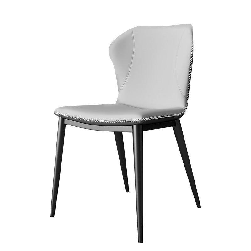 Silla lateral casera de cuero moderna con respaldo mate Silla de comedor